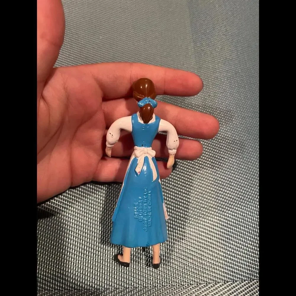 Vintage Disney Just Toys Belle Blue‎ Dress White Apron Plastic Figure 4.5”